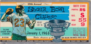 1963 Sugar Bowl Football Ticket Stub_Ticket Stub Collection